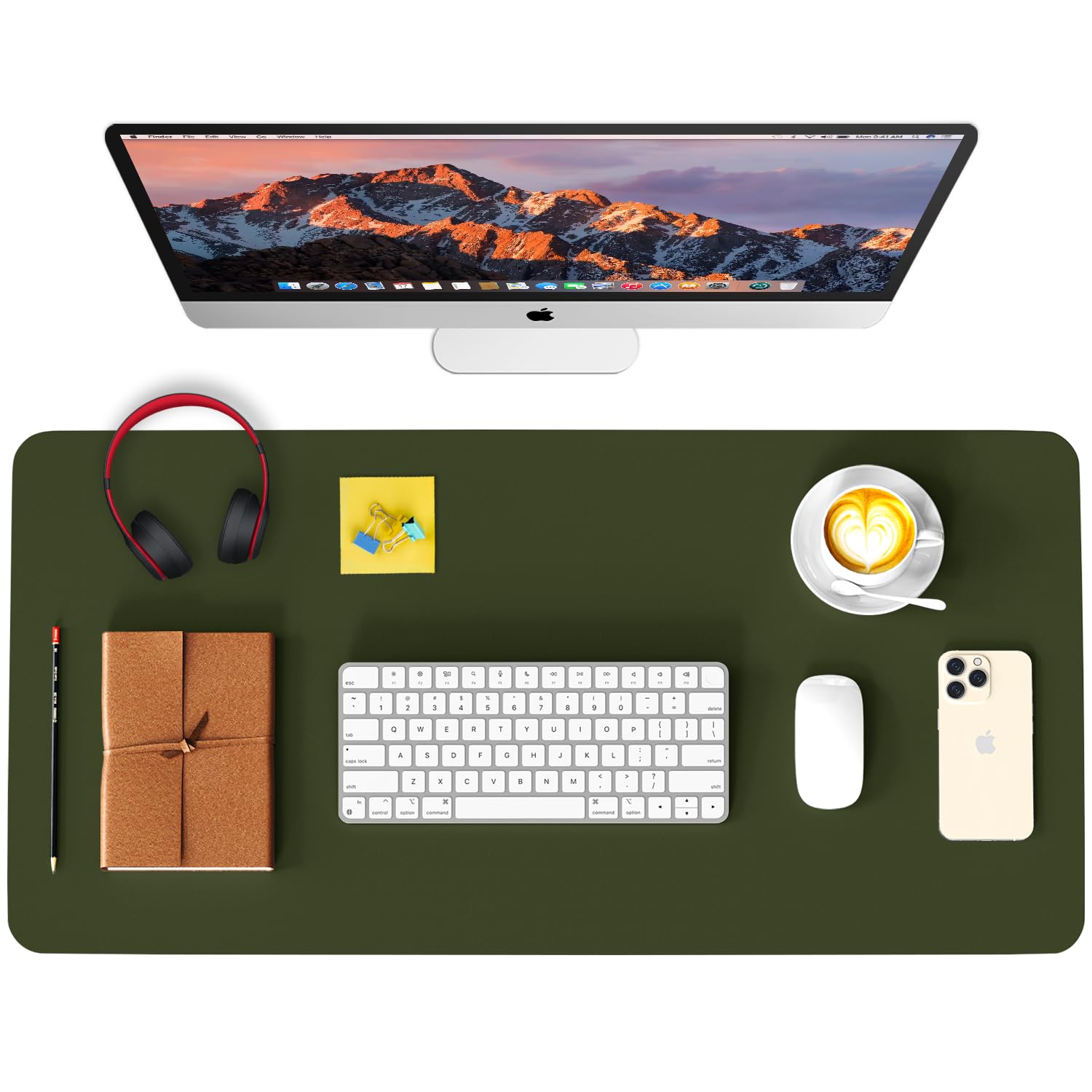 Leather Desk Pad Protector, Waterproof Mouse Pad, PU Desk Mat, Office Desk Cover, Desk Writing Mat