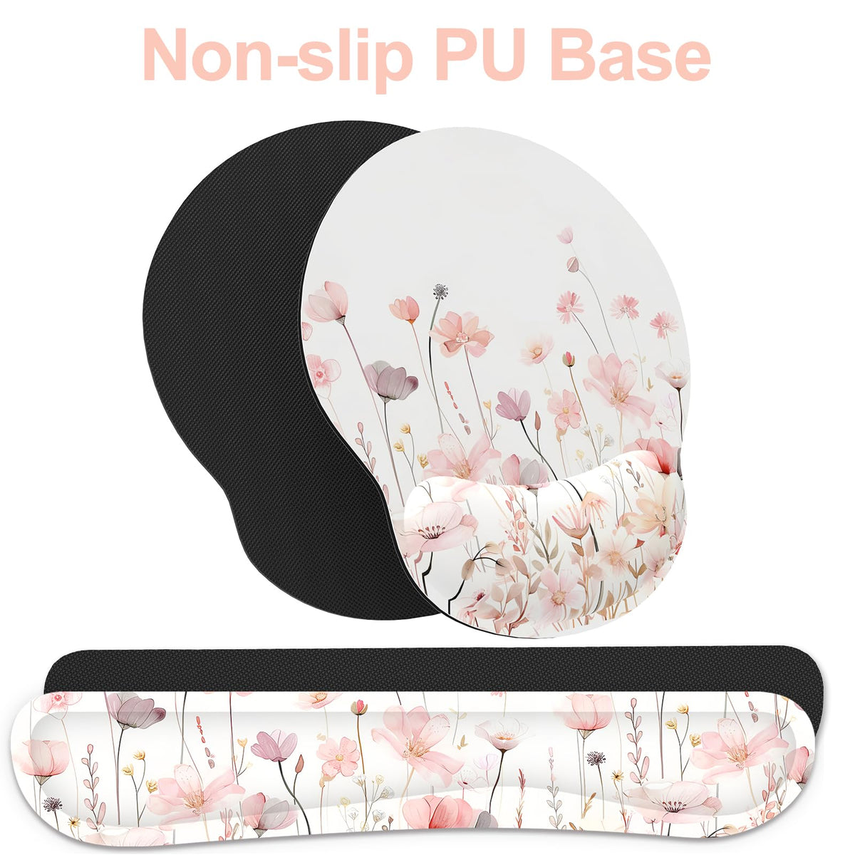 Ergonomic Mouse Pad with Wrist Rest and Keyboard Wrist Rest, Mousepad
