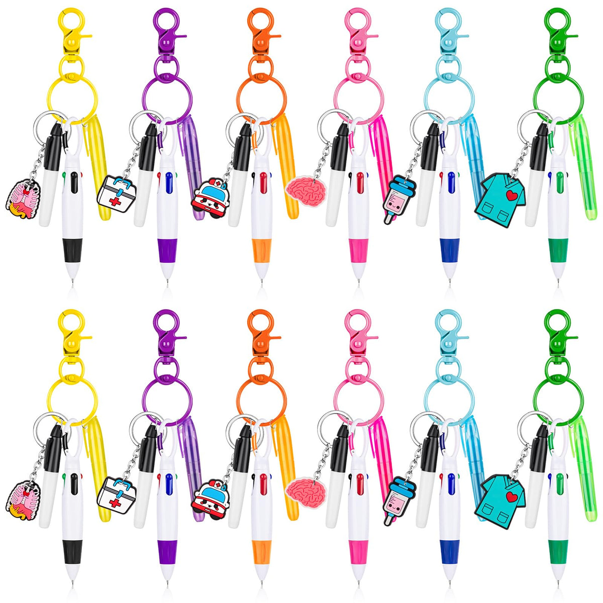 KFPPLXQ 60 Pieces Mini Highlighter Nurse Pens for Badge Reel