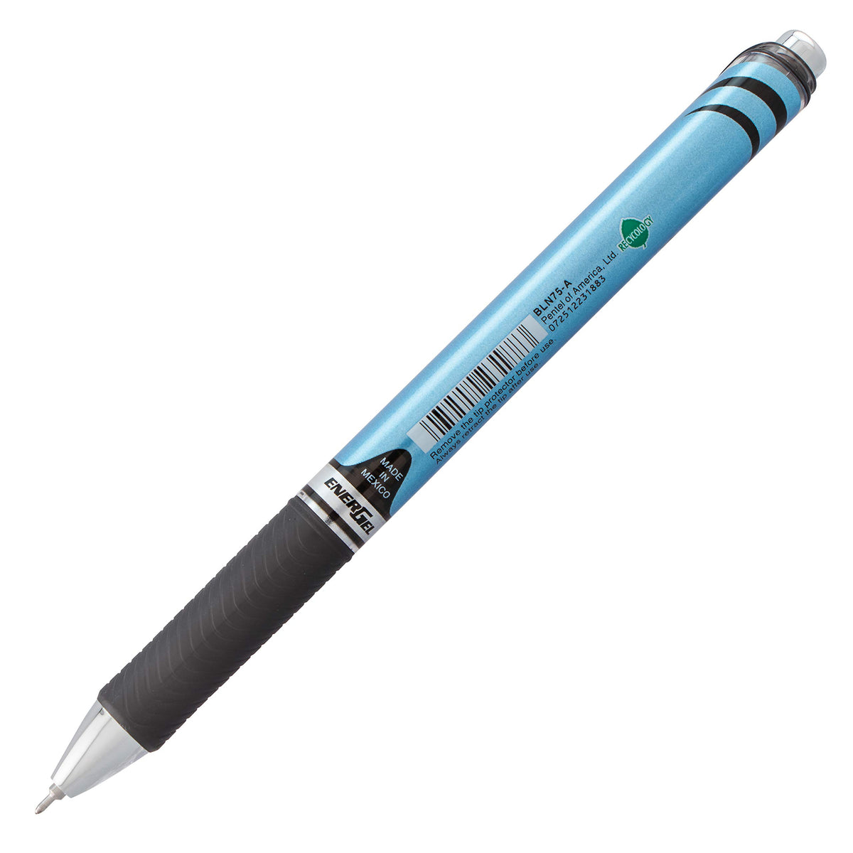 Pentel Energel Xm Gel Rollerball Retractable Pen 0.5 mm Tip 0.25 mm Line - Black Ref BLN75-AO (Pack