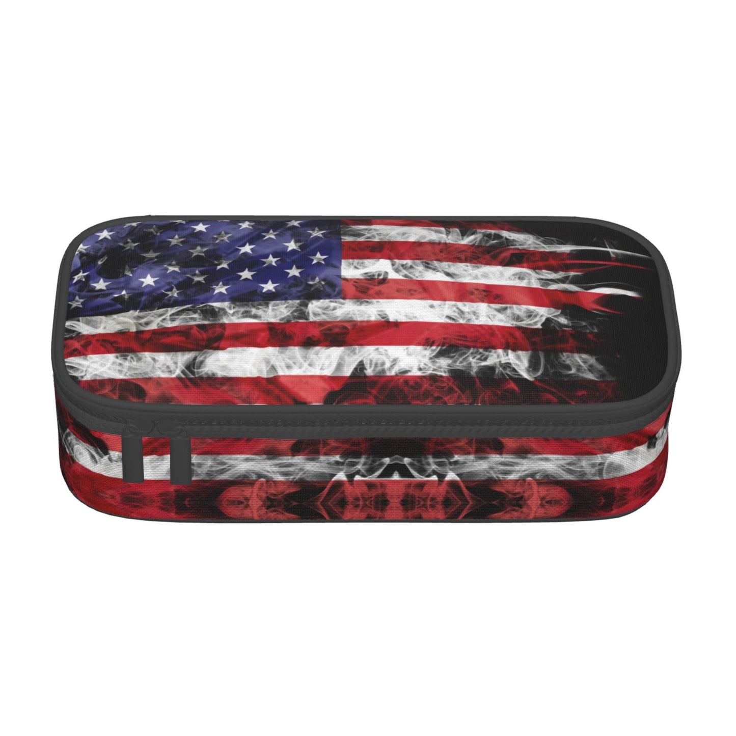 YIJIUWKIS Kids Pencil Case for Boys Girls, Usa Flag Style Pencil Pouch Big Capacity Black Portable