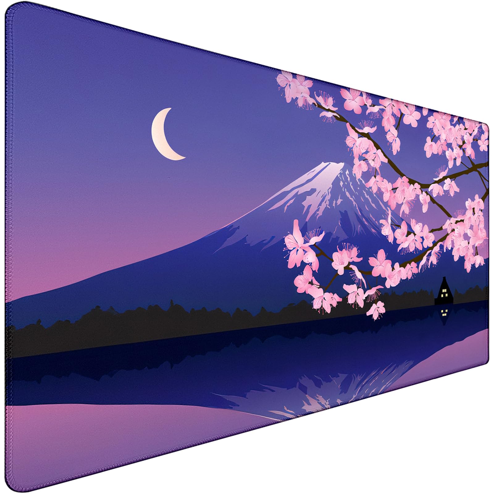 Large Extended Gaming Mouse Pad with Stitched Edges, Non-Slip Waterproof Rubber Base Mouse Pad for