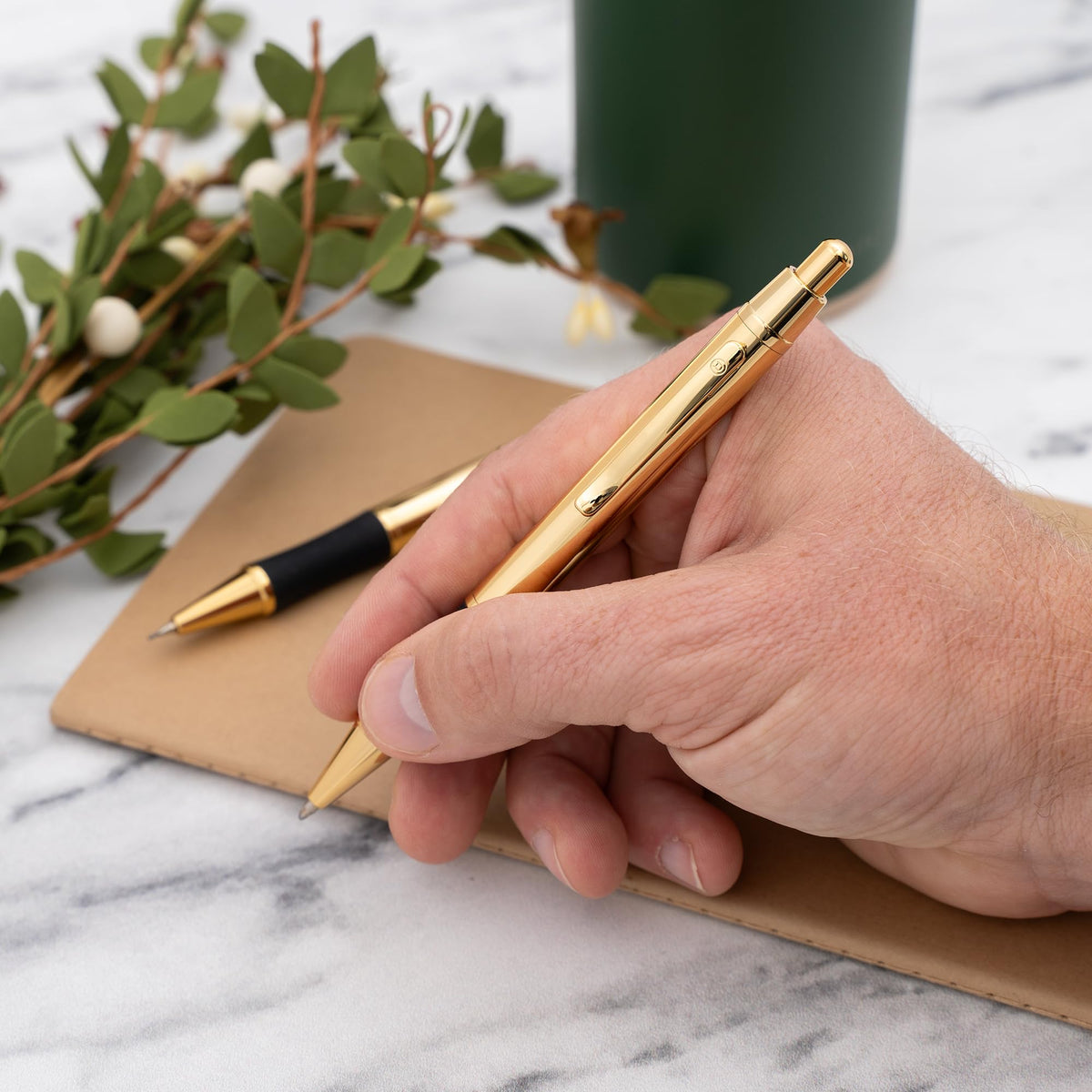 Dayspring Pens Monroe Personalized Ballpoint Pen and Pencil Set in 18K Gold