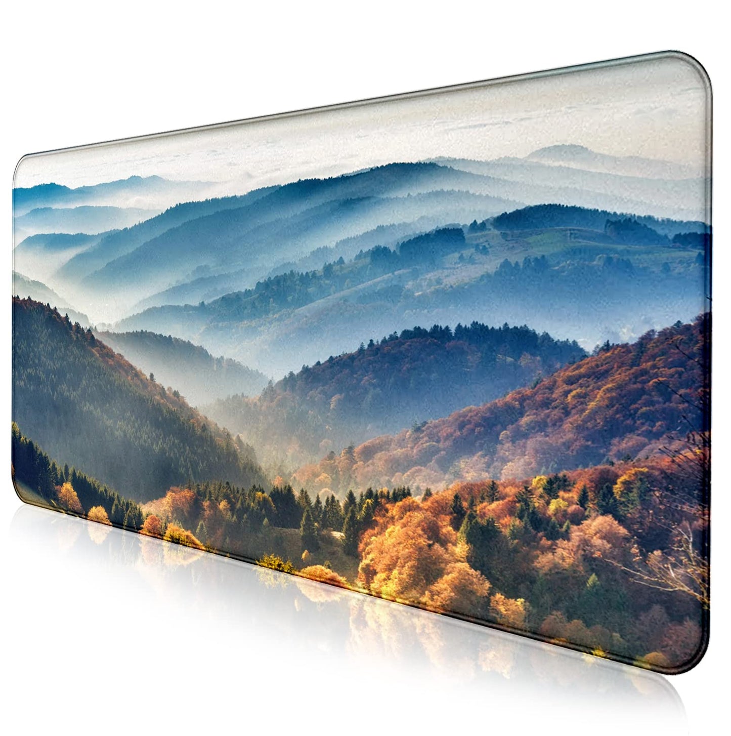 Large Mountain View Patterned Mouse Pad, Anti Slip Gaming Keyboard Desk Pad