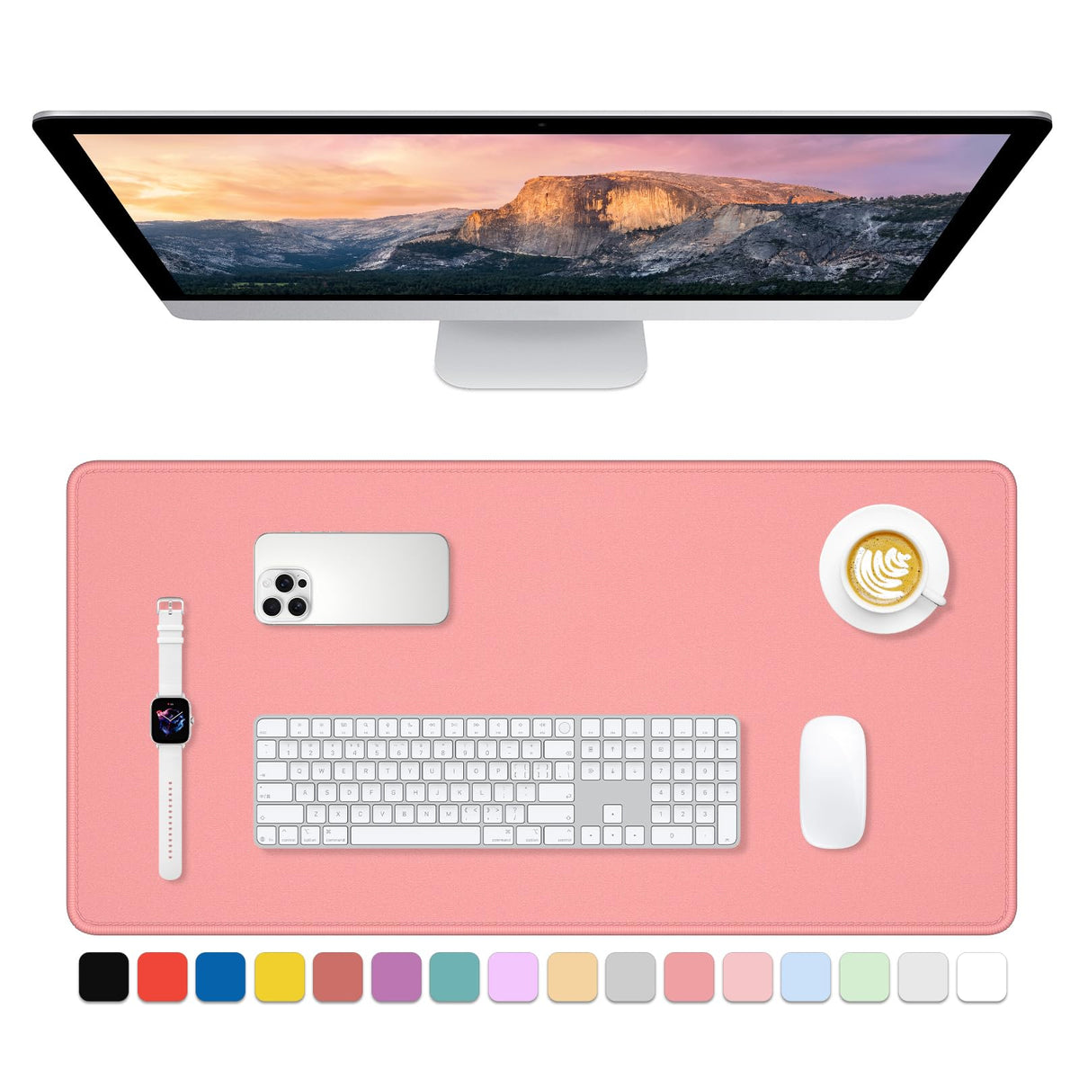 Dapesuom Large Gaming Mouse Pad, Extended Mouse Mat with Stitched Edges, Full Size Keyboard Pad