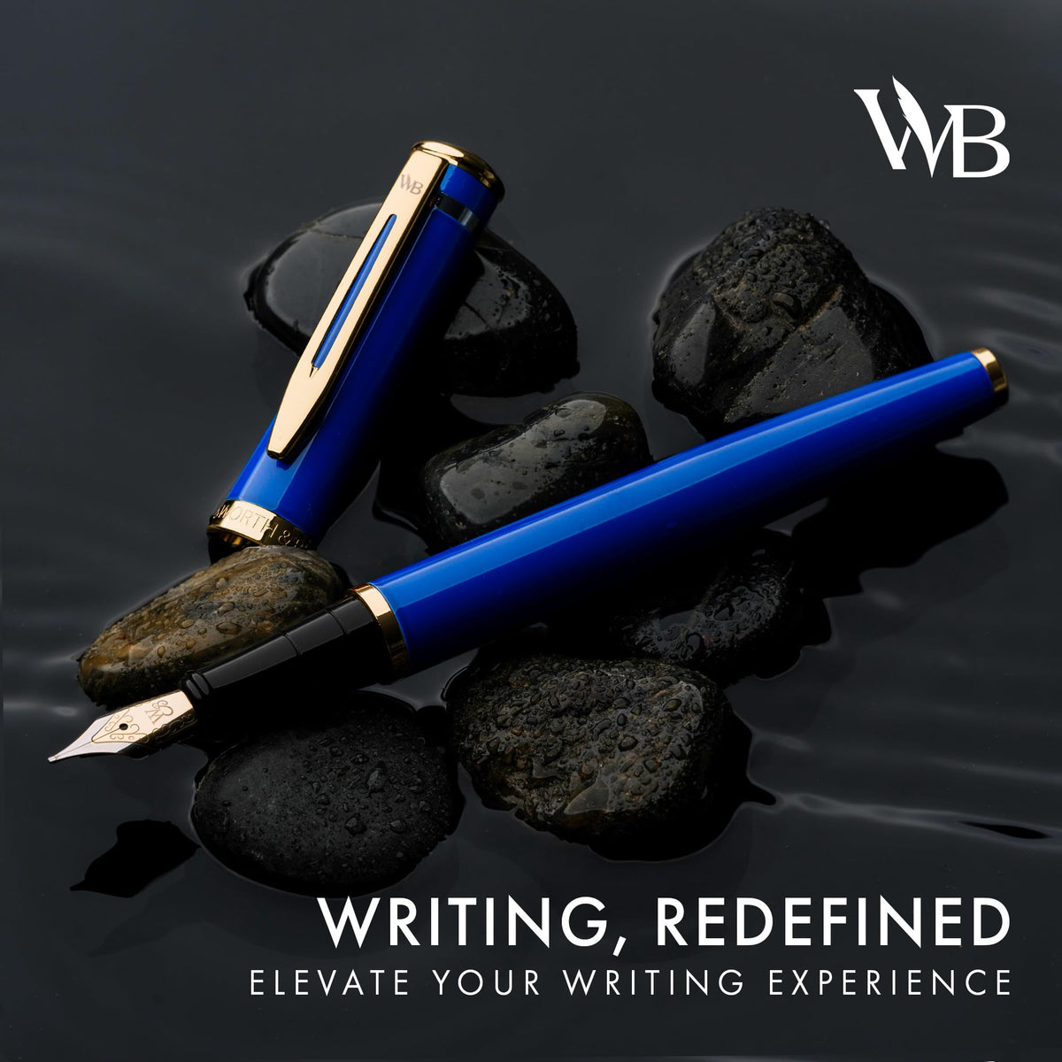 Wordsworth & Black Luxury Fountain Pen Set for Writing, Medium Nib, Blue