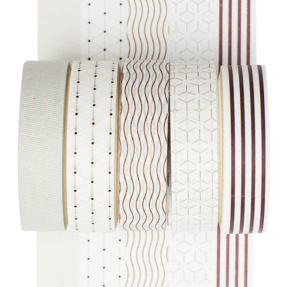 YUBX 5 Rolls Washi Tape Set Creative Basic Skinny Decorative Tapes for Arts, DIY Crafts, Bullet