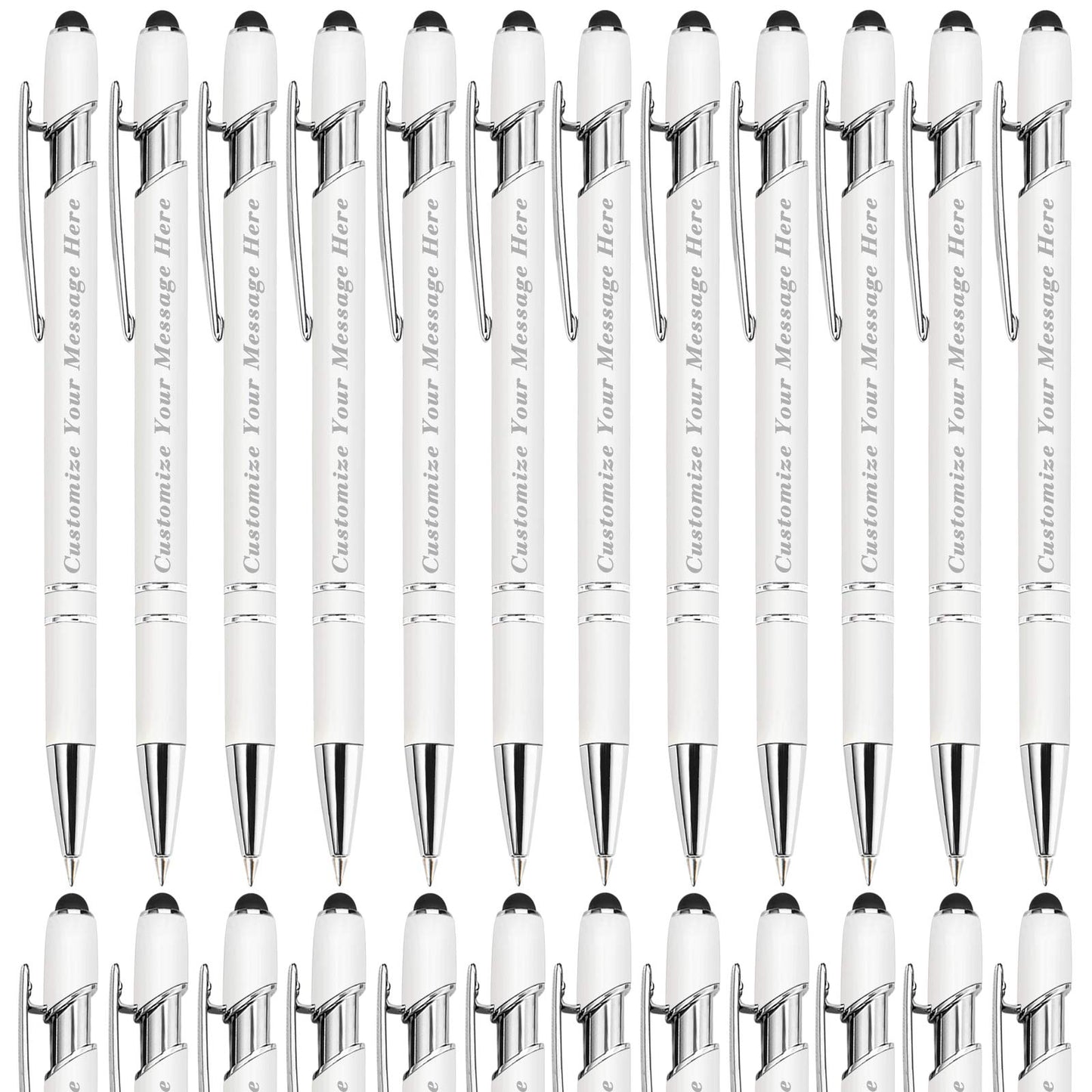 GIFTSDIY Personalized Pens with Stylus,Custom Engraving Ballpoint Pens,Imprinted with Your Logo or