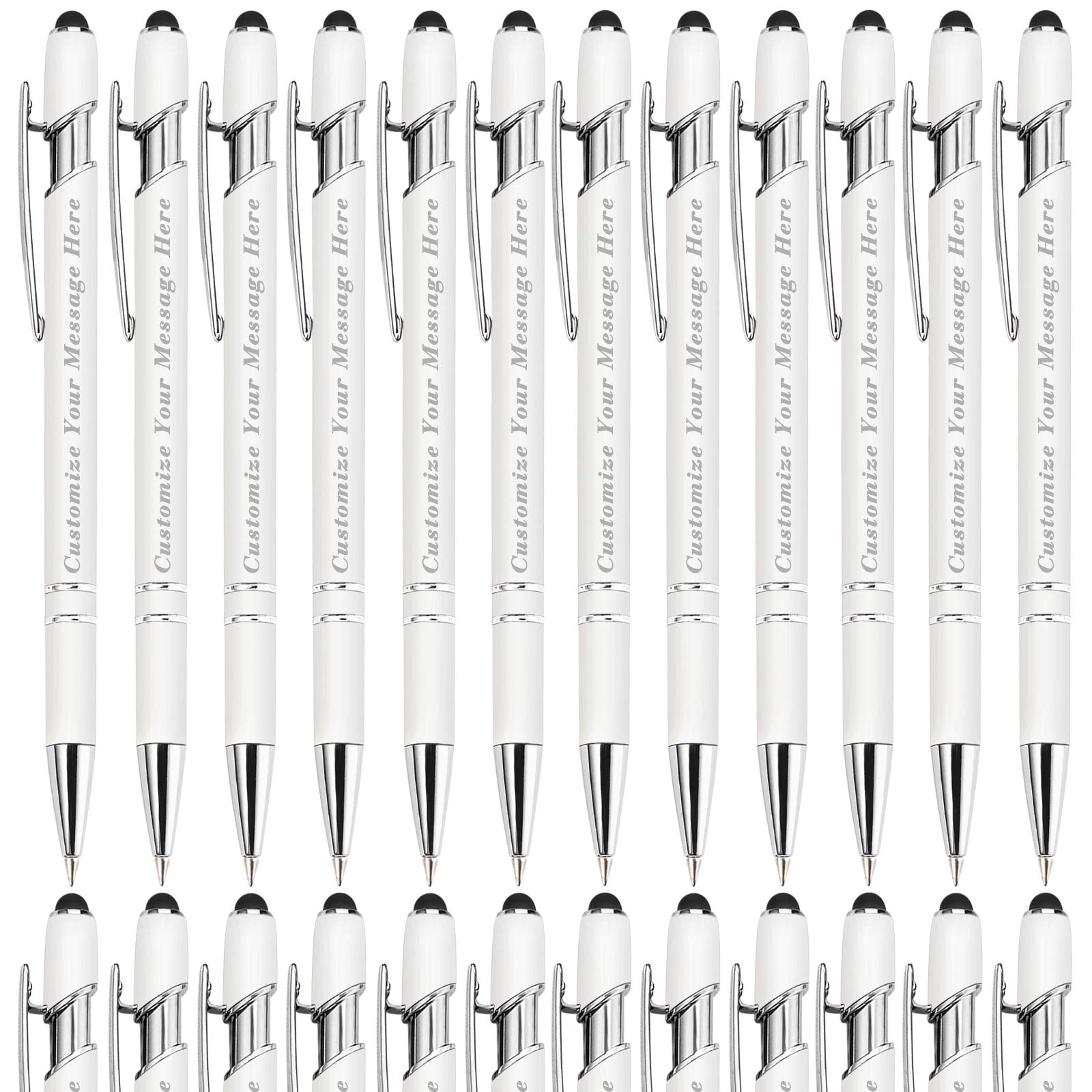 GIFTSDIY Personalized Pens with Stylus,Custom Engraving Ballpoint Pens,Imprinted with Your Logo or