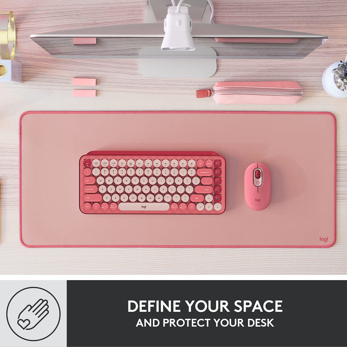 Logitech Studio Series Desk Mat Large 28x12 Inches - Darker Rose