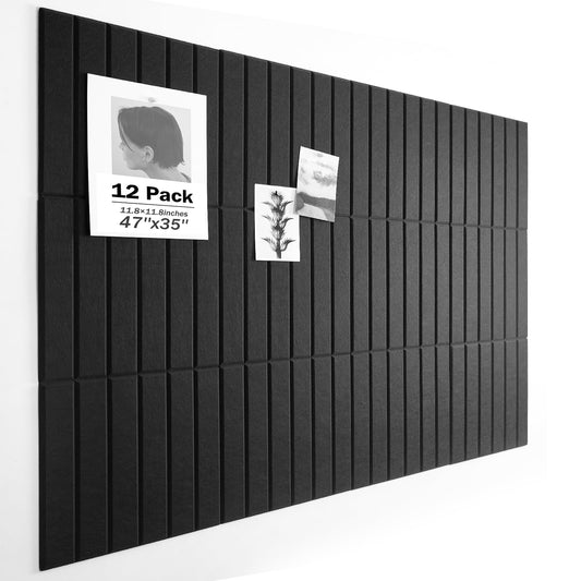 Woovio Large Cork Board, 48"X36" Bulletin Board Pin Boards for Wall Black