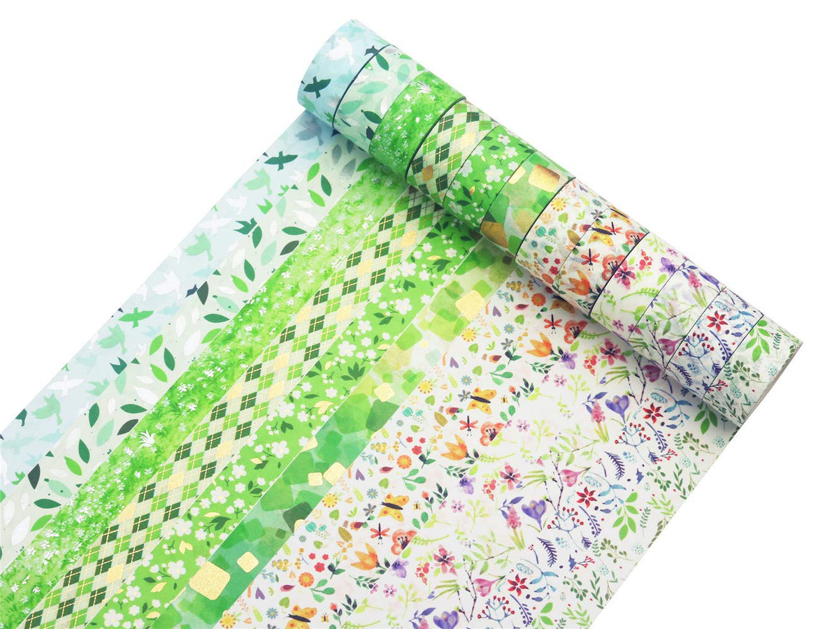 YUBBAEX Poetic Gold Washi Tape Set VSCO Floral Silver Foil Masking Tape Decorative for Arts, DIY