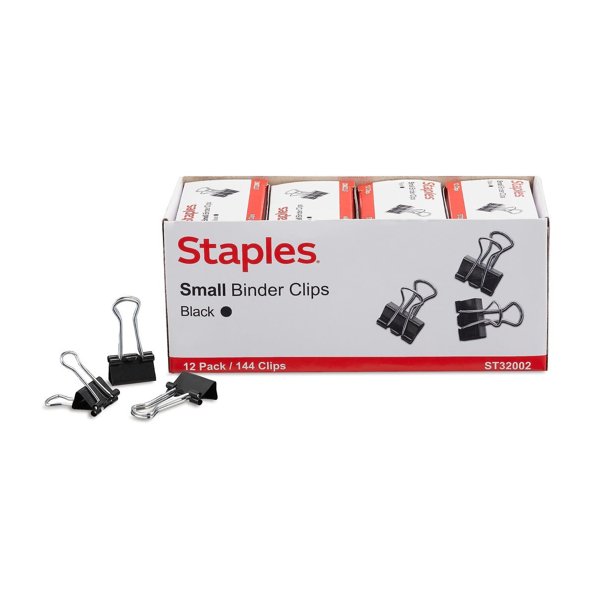 Staples Binder Clips, Small Size, 0.75 Inch Width, Black, 432-Pk