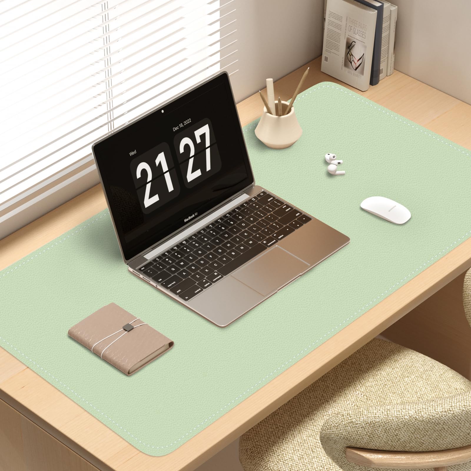 Dual-Sided Desk Mat, Large Pad, Waterproof Smooth PU Leather Blotter Protector, Mouse Pad, Desk