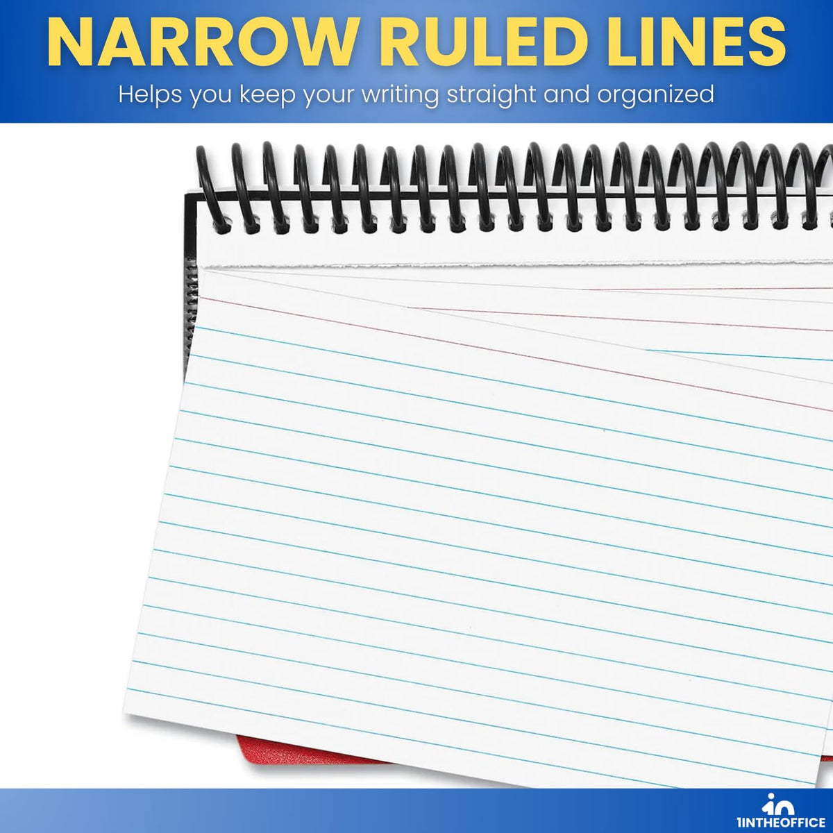 1InTheOffice Index Cards 4 x 6 Ruled, Spiral Bound, 120 White Cards/Spiral, 4 Pack (4)