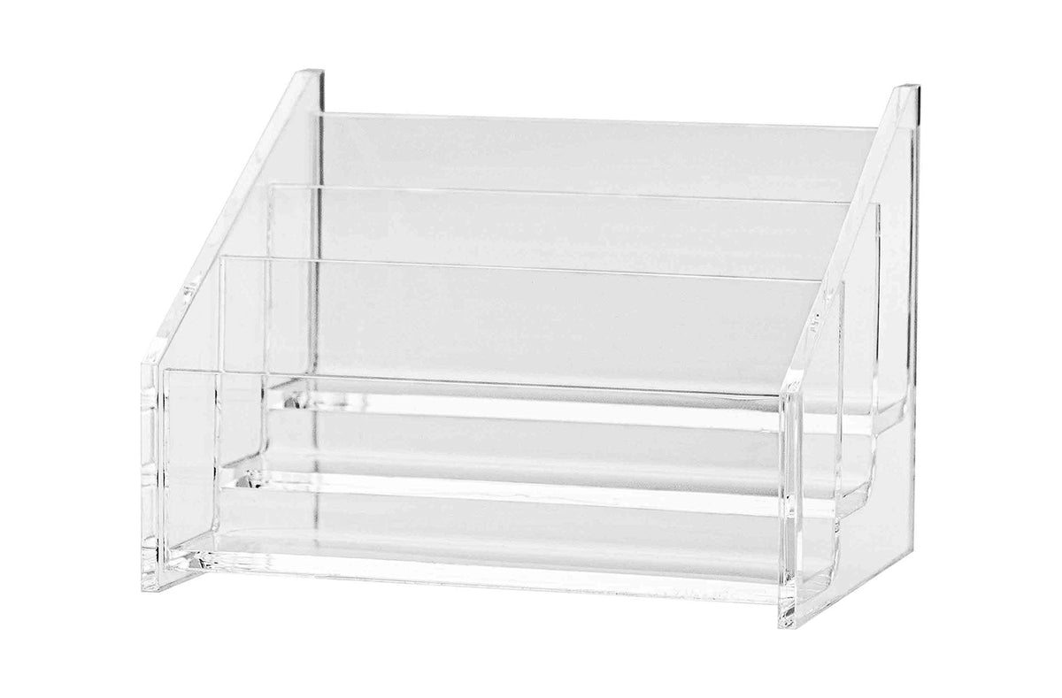 Marketing Holders 4 Pack Business Card Holder 3 Pocket 3 Tier Acrylic Desktop Holds 3.5 "x 2"