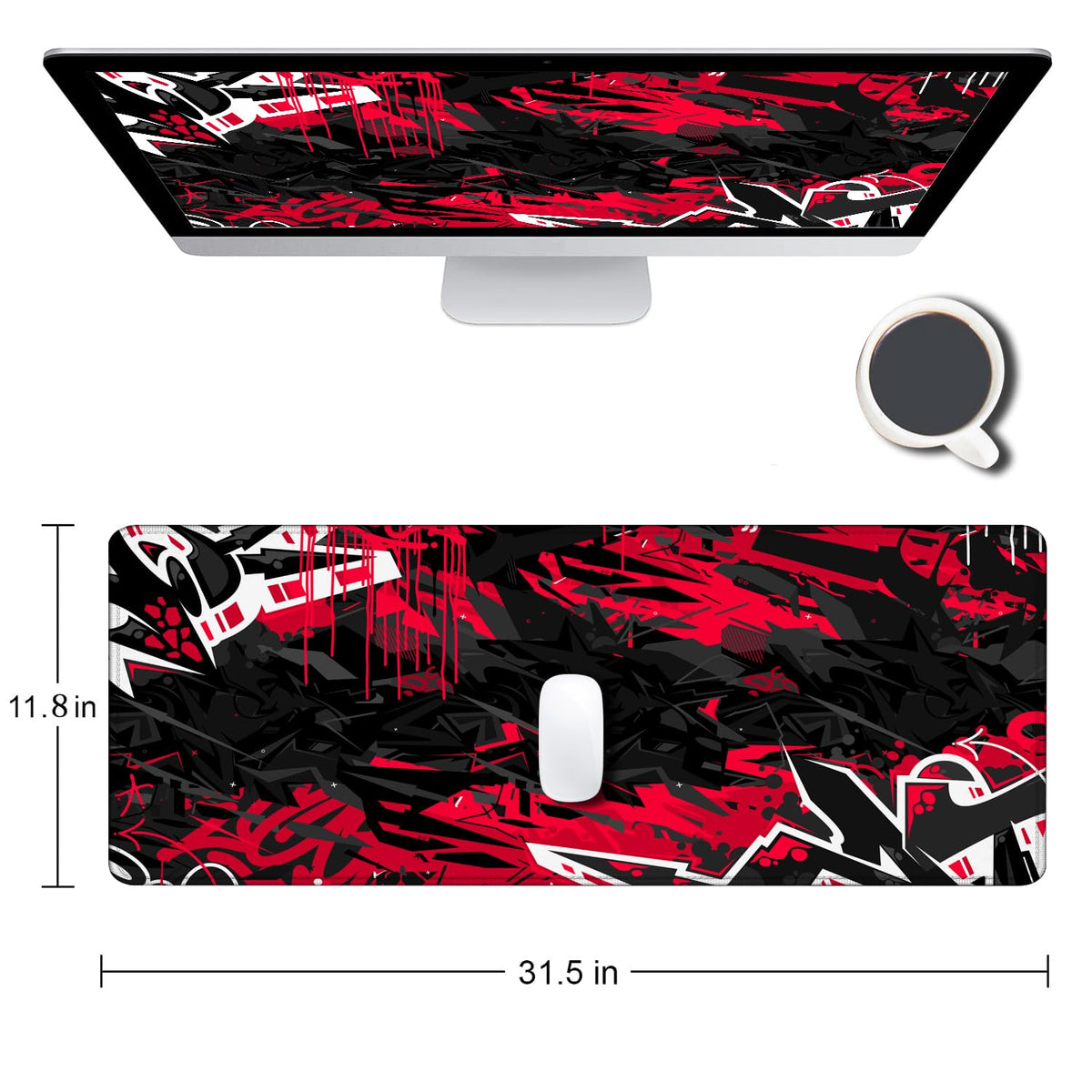 SANWUMIAN Mouse Pad Gaming, Large XXL Mouse Pads, Non-Slip Rubber Base Mousepad, Keyboard Mouse Mat