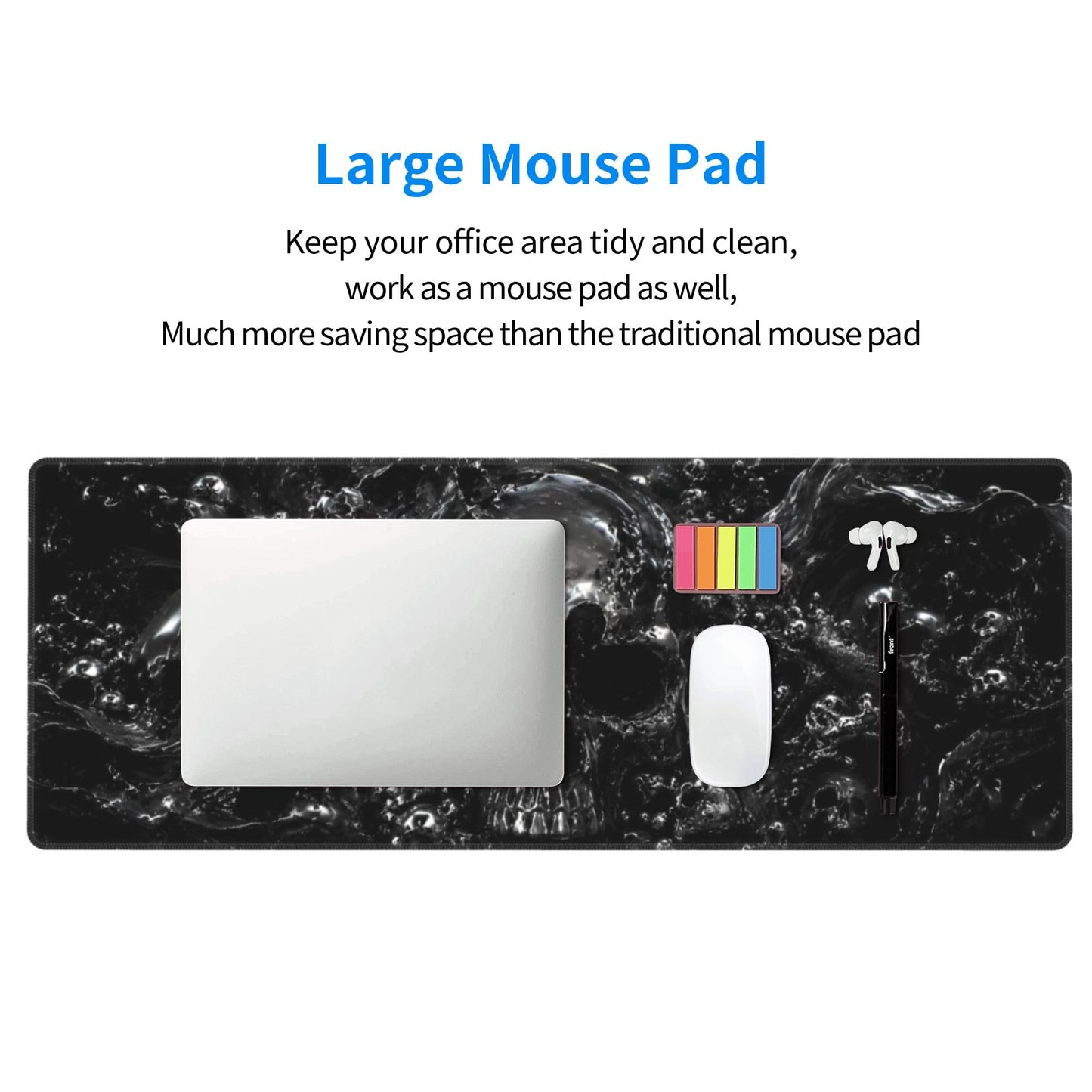 Skull Mouse Pad XL Large Mousepad Non Slip Rubber Base Desk Mat for Laptop Computer Gaming 31.5" X