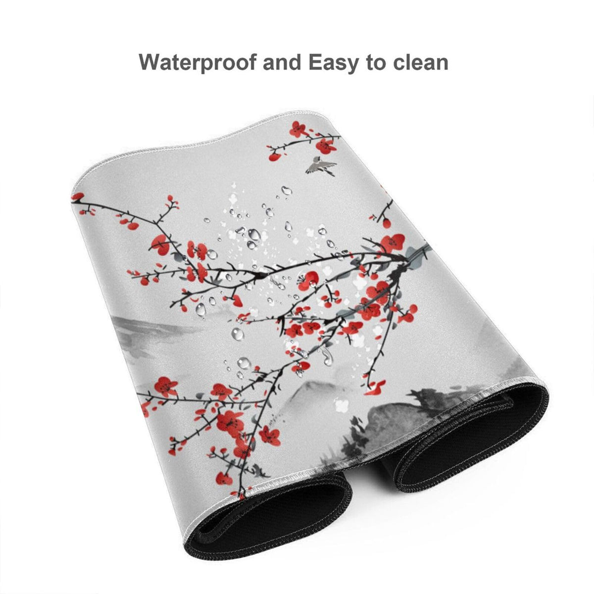 48x24 Inch Extended Gaming Mouse Pad, Japanese Cherry Blossom Desk Mat