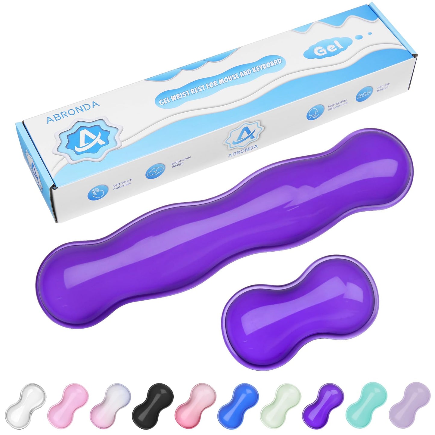ABRONDA Gel Wrist Rest for Keyboard and Mouse, Wrist Rest for Keyboard, Mouse Wrist Support, Pain