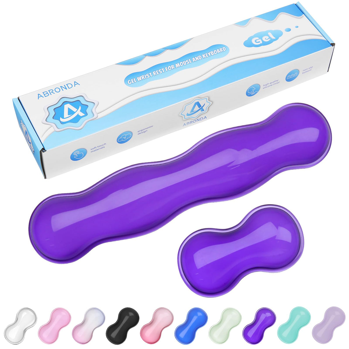 ABRONDA Gel Wrist Rest for Keyboard and Mouse, Wrist Rest for Keyboard, Mouse Wrist Support, Pain