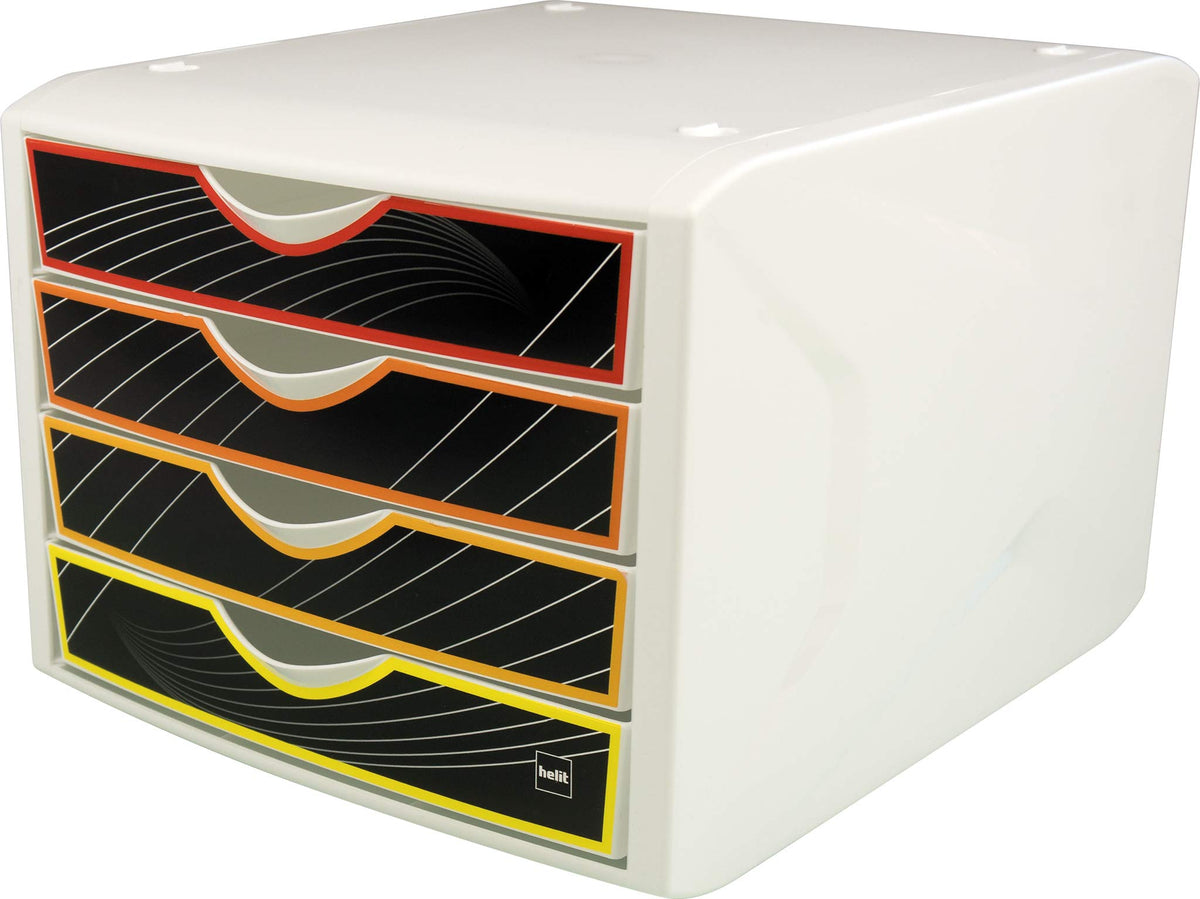 Helit, the “Chameleon” drawer box weiß/schwarz-bunt