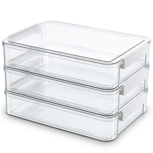 Citylife 3Packs 13''x9''Paper Storage Box with Lids, Art Supply Organizer