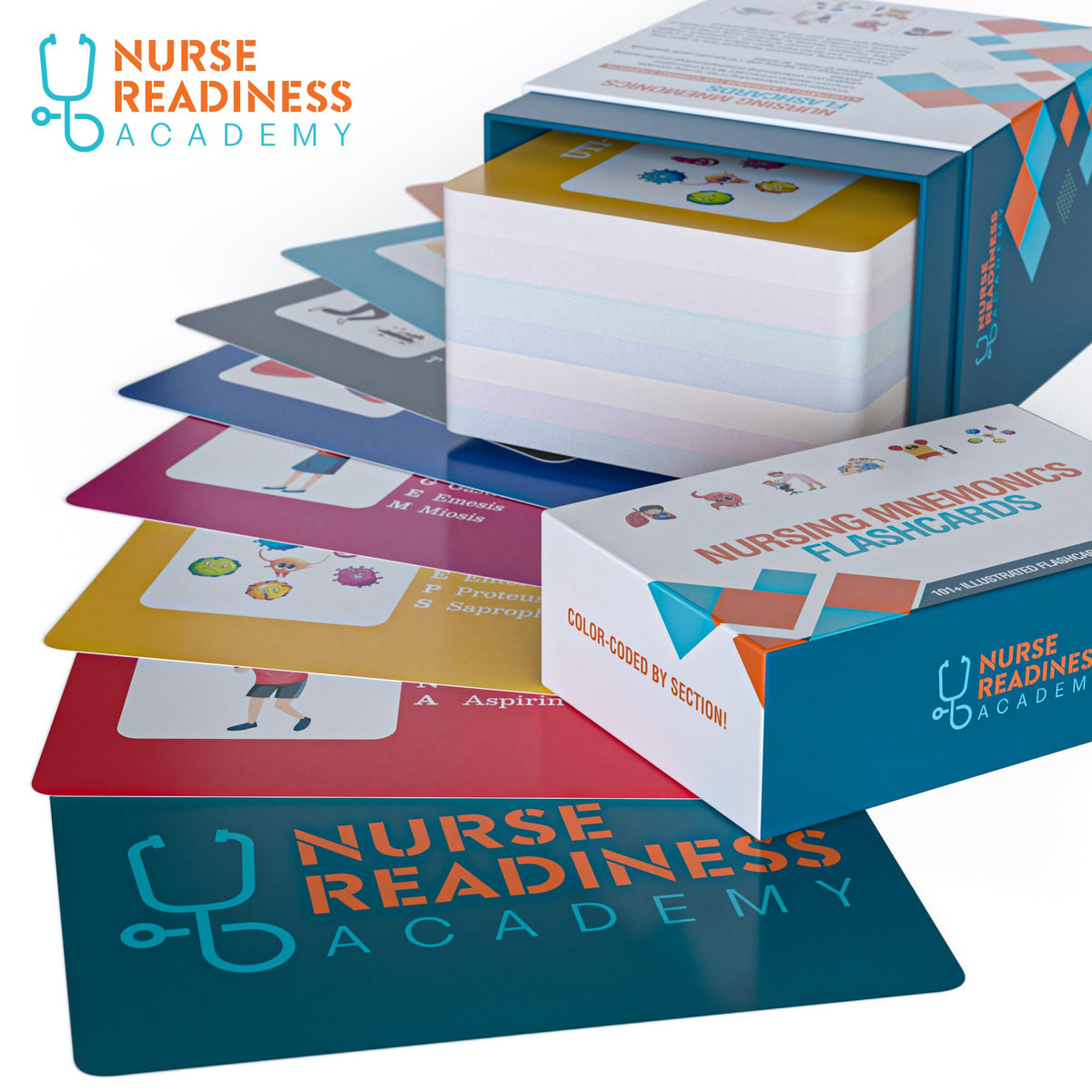 Nursing Mnemonics Flashcards: 101+ Illustrated Flashcards for Nursing Students with Proven Memory