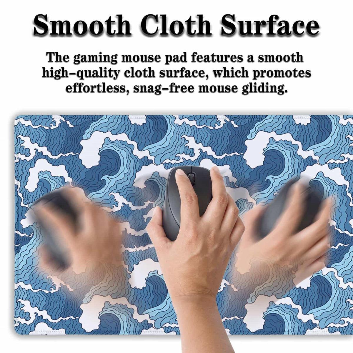 Samgula Large Desk Pads Blue and White Desktop Pad, Pc Mouse Pad Keyboard Mat, Desk Pad Gaming