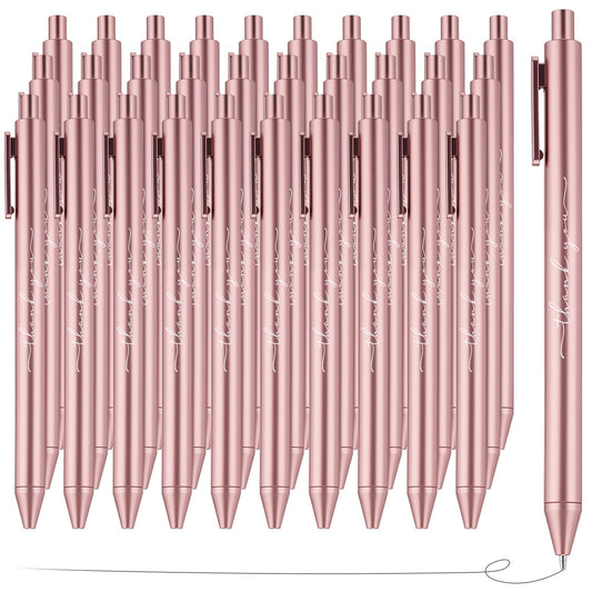 Dispowreath 100 Pcs Thank You Pen Bulk Cute Server Ballpoint, Pink Gold