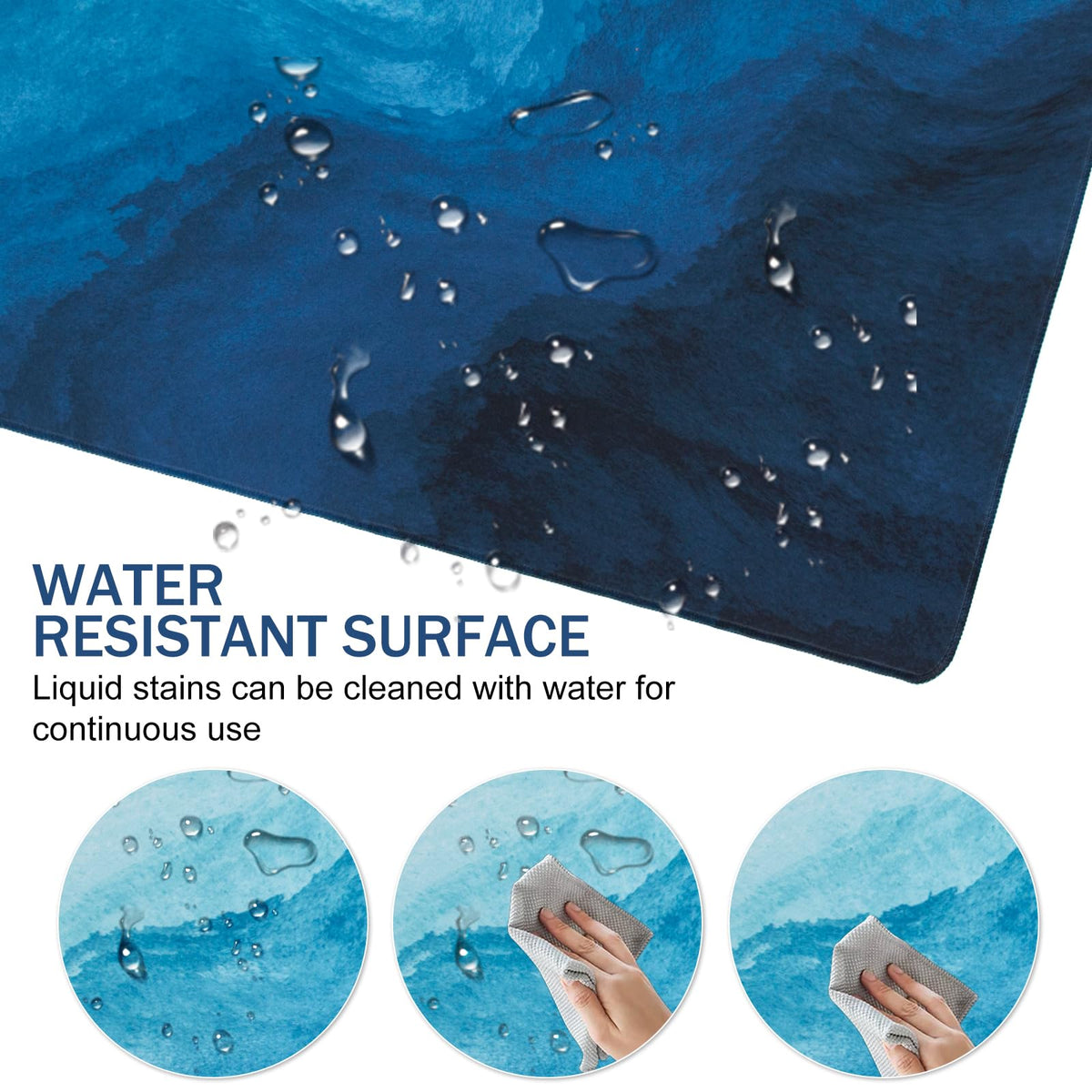 L-SPOUTTO Blue Desk Mat Gaming Mouse Pad 35.4x15.7in XXL Large Mouse Pad