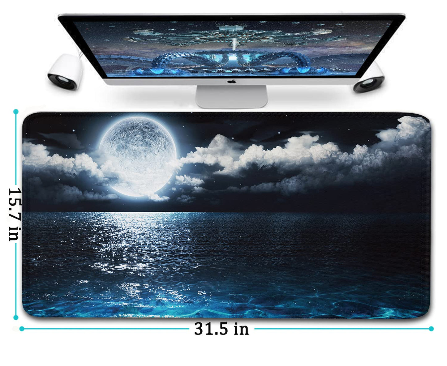 Naukay Large Mouse Pad, 31.5x15.7 inch Large Extended Computer Keyboard Mouse Mat, Water Resist