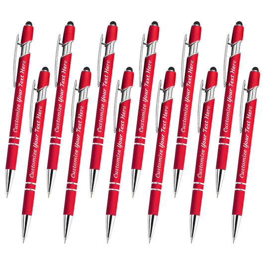 YanNanKe 12 PCS Custom Pens Personalized Bulk, Customized Engraving Ballpoint Pens with Stylus Name