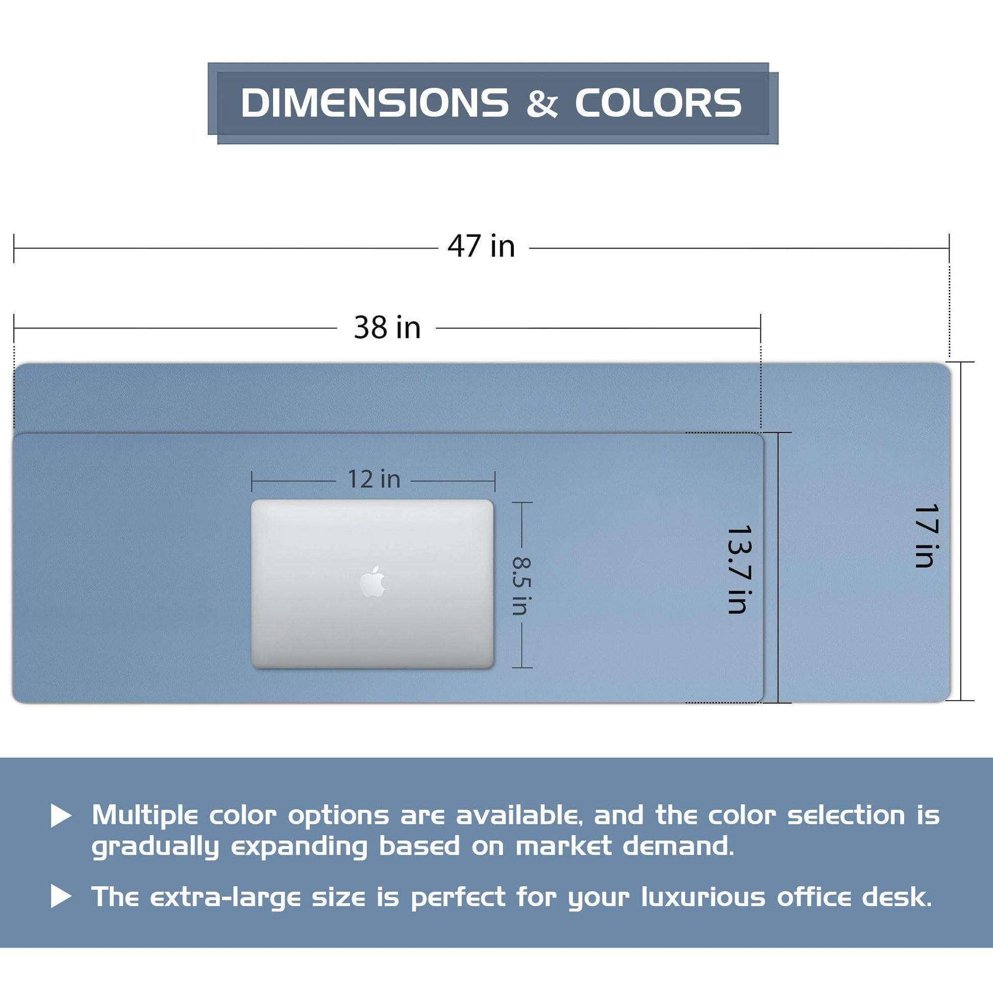 Aothia Leather Desk Pad Protector, Office Desk Mat, Large Mouse Pad, Laptop Desk Pad, Non-Slip PU