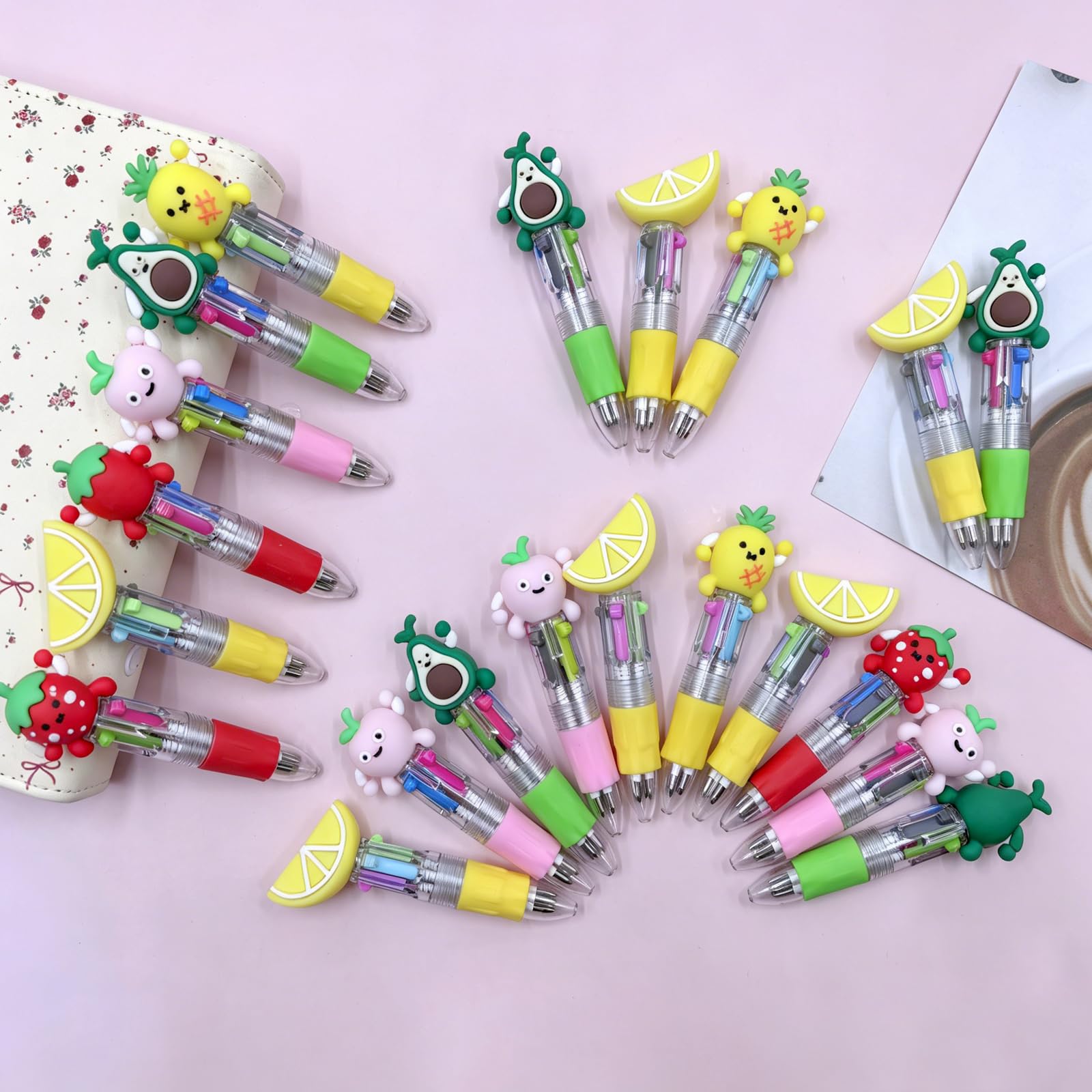 TOEMUR 100 PCS Multicolor Pen Set – 50 Cute Pens Bulk with 50 Pen Bags, Fun Pens for Party Favors