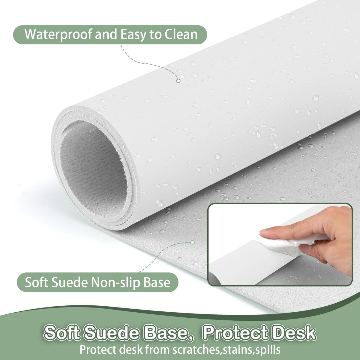Boutilon Leather Desk Pad Protector,Non-Slip Mouse Pad,Laptop Desk Pad,Office Mouse Mat,Waterproof