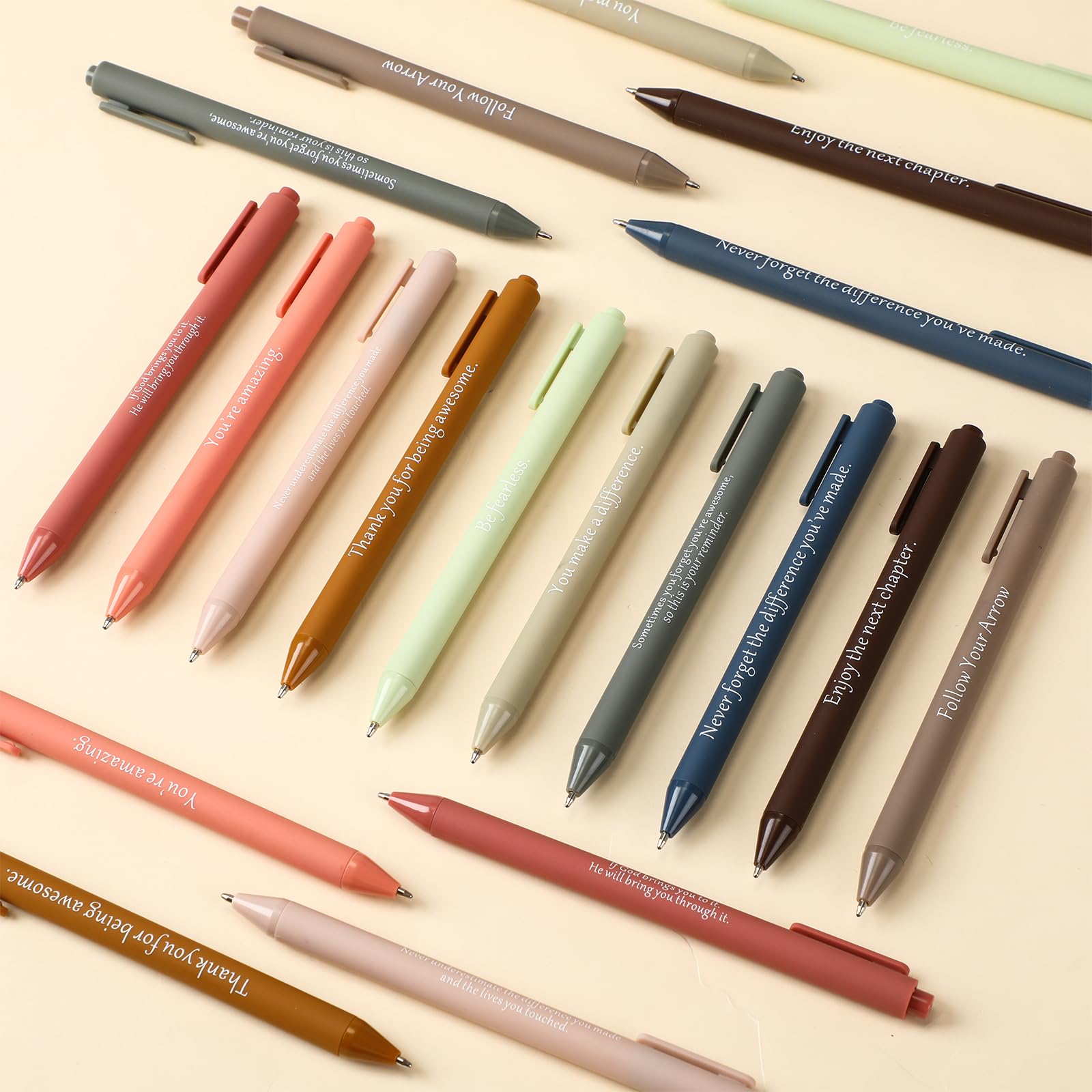 Teling 100 Pcs Inspirational Pens Bulk, Dark Colors, Classic Style