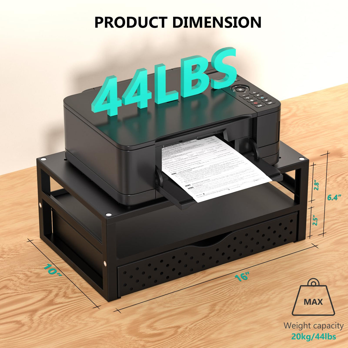 WALI Computer Monitor Stand with Drawer, Laptop Riser with Storage