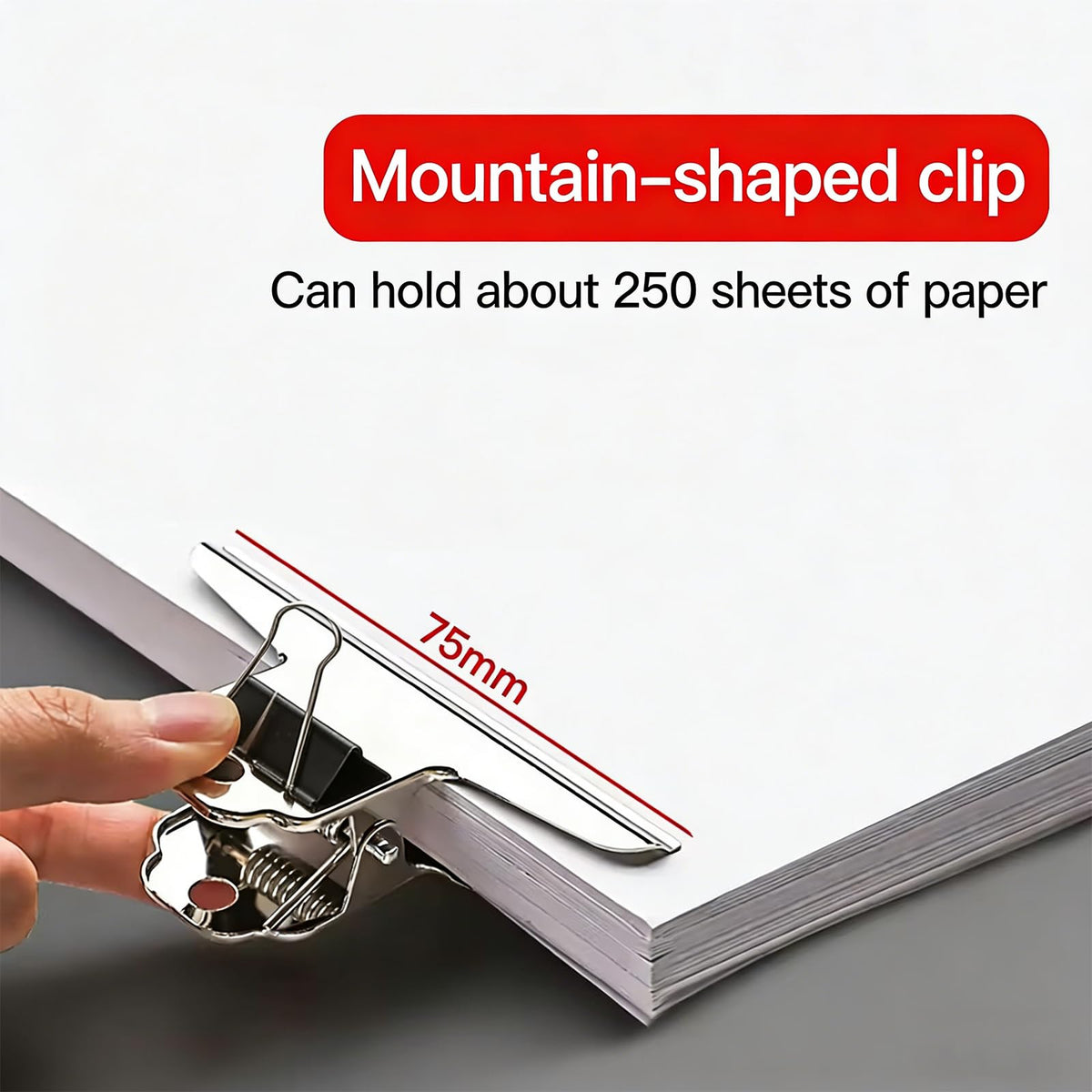 Large Bull Paper Clips, 2.95 Inch - 24 Pack, Silver, 75 mm, Stainless Steel Mountain Binder Clips