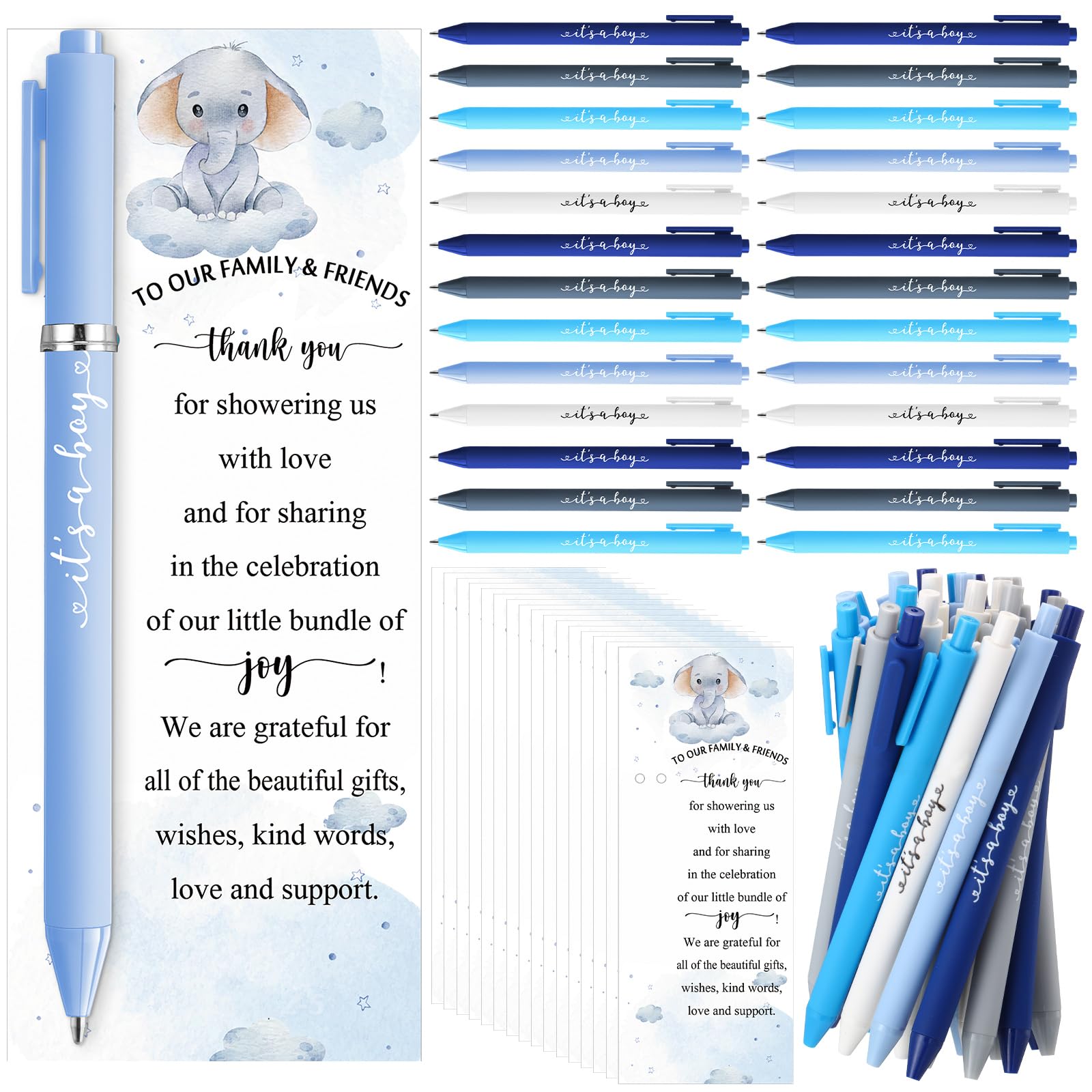 Engrowtic 50 Set Baby Shower Gifts Pens for Guests Bulk Baby Shower Party Favors Retractable