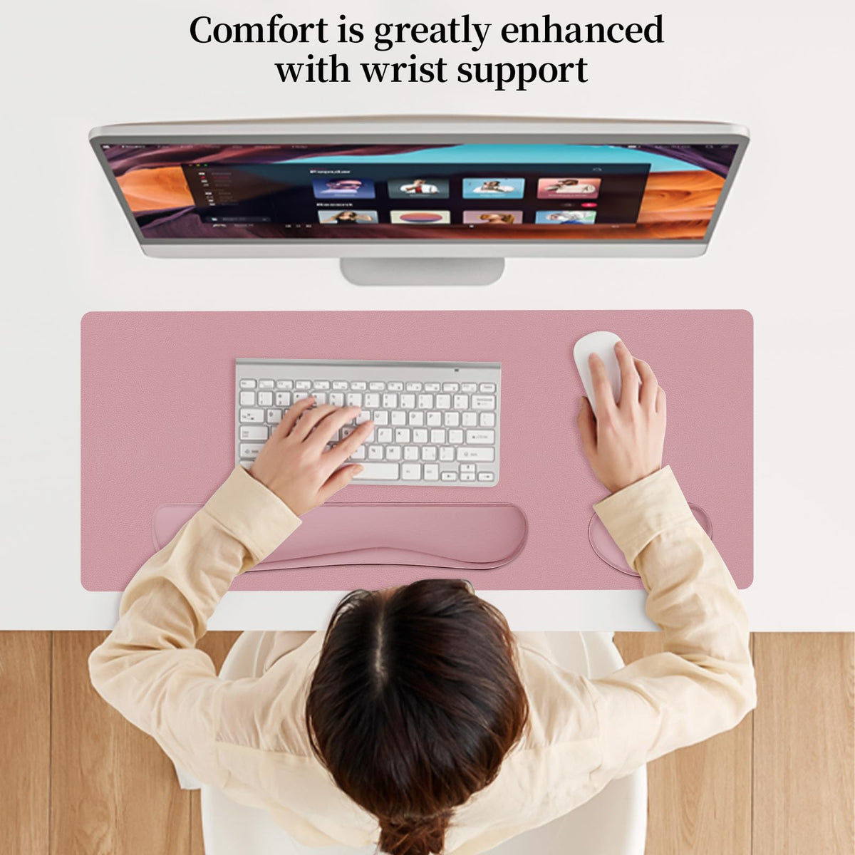 Meetcolor Mouse Pad and Keyboard Wrist Rest, 3-in-1 Keyboard and Mouse Pad