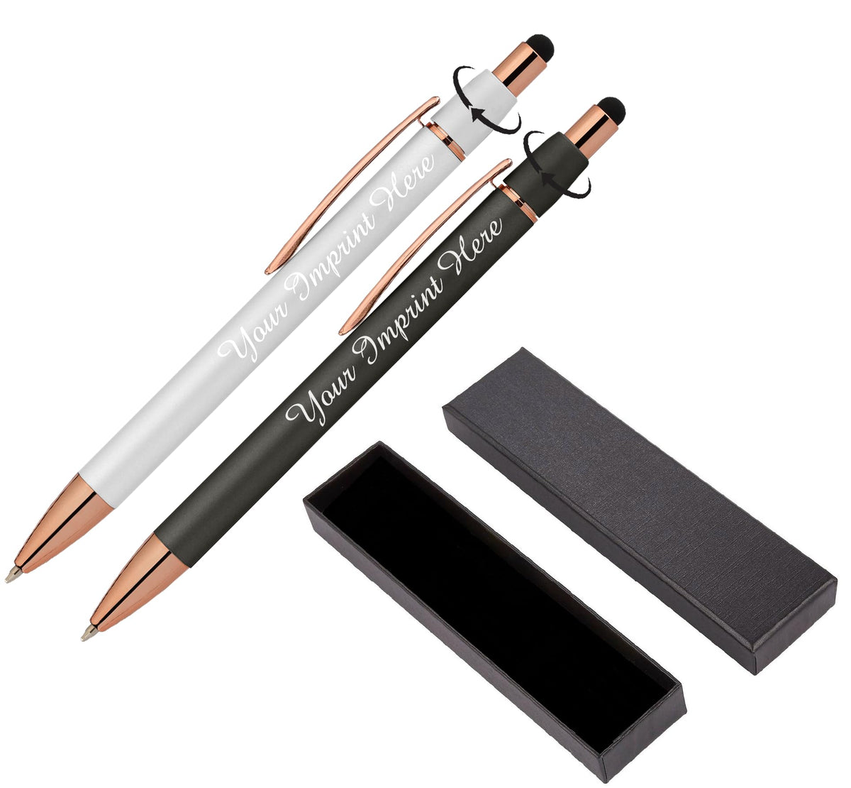 ExpressDesigns Personalized Fidget Pen for Adults - 2 Pack Stress Relief Custom Pens with Gift Box