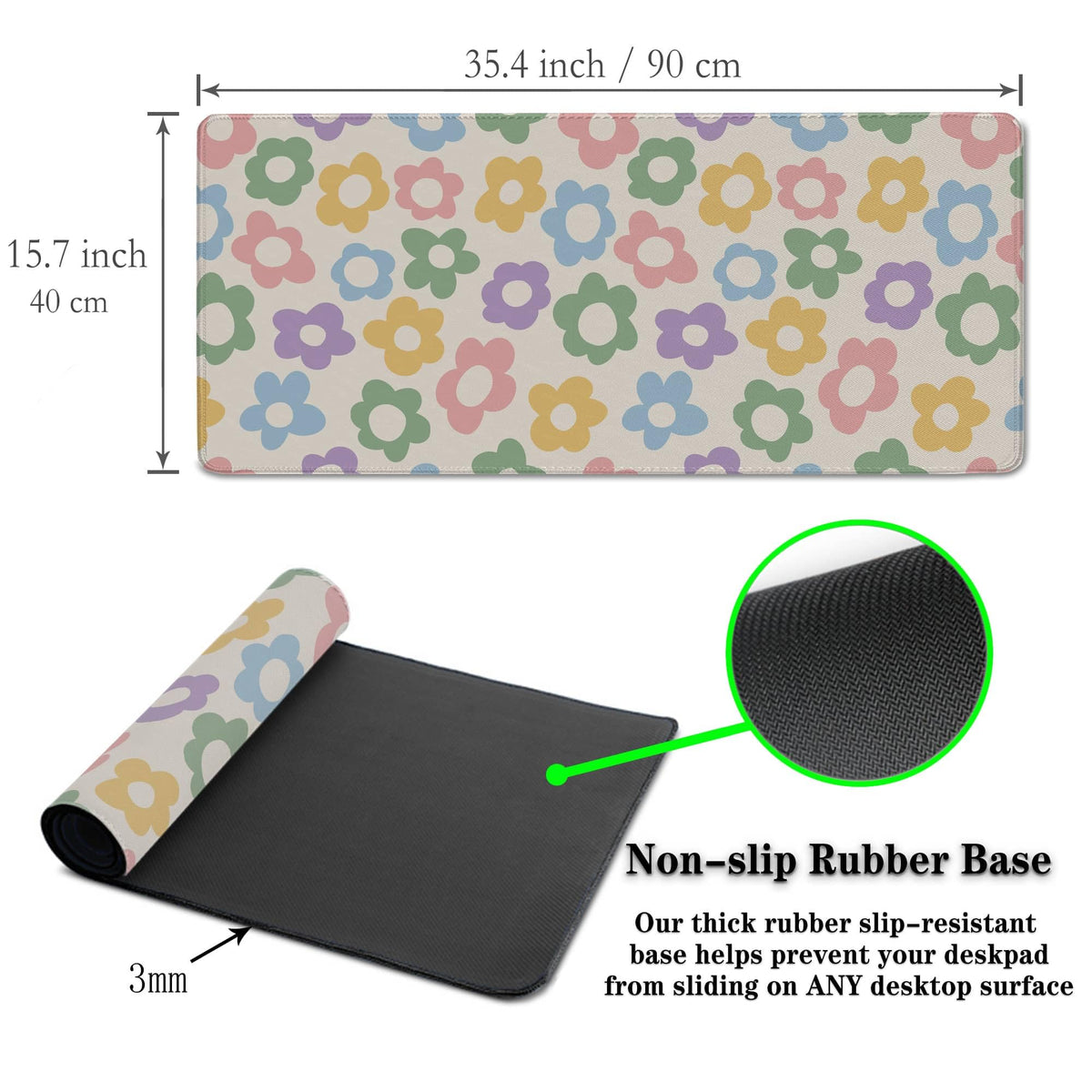 Samgula Computer Mat Jumbo Mouse Pad Extra Large Mouse Pads Desk Pad for Woman Gaming Mousepads