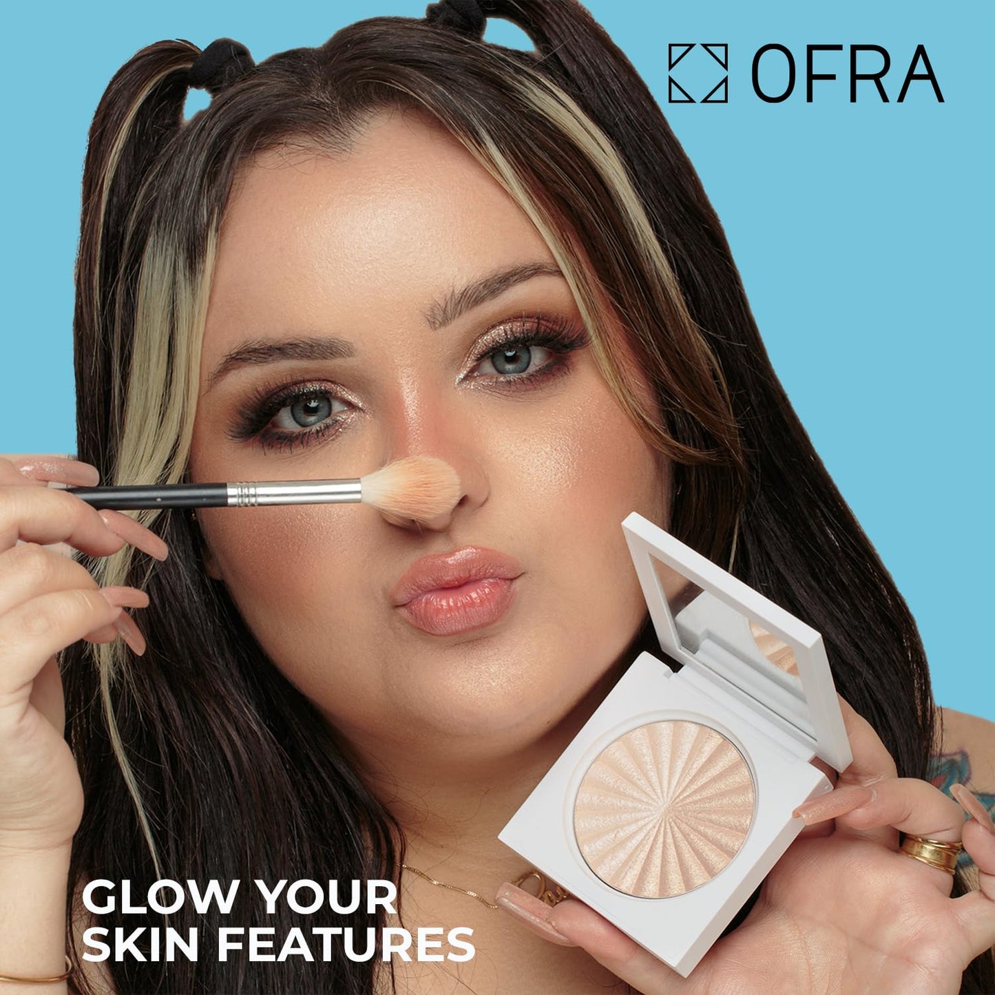 OFRA Multi-Shade Highlighter Palette, Shimmer Face Highlighter, Beverly Hills