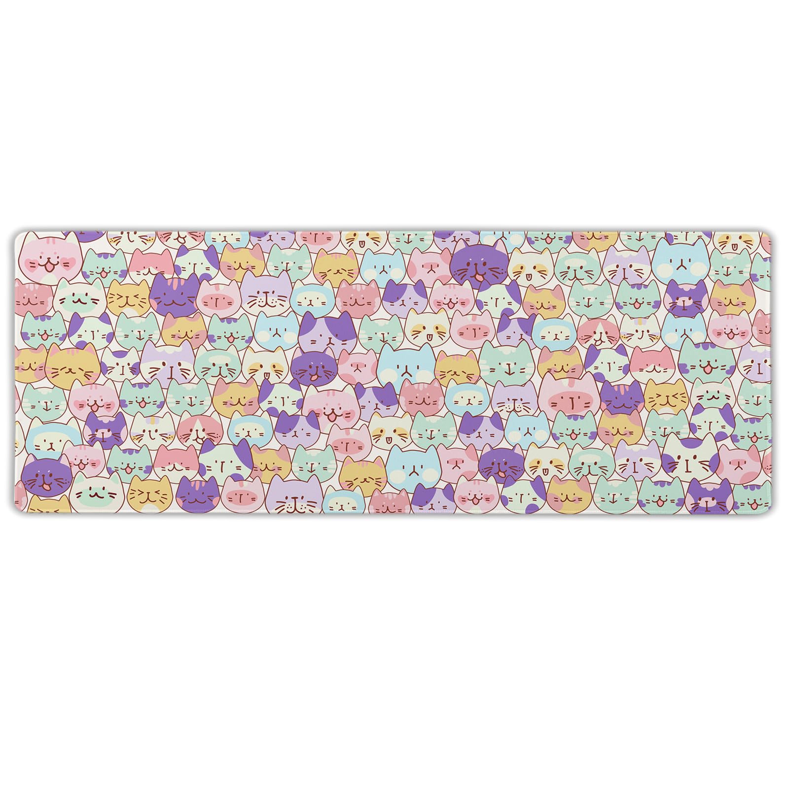 Cute Cat Mouse Pad XXL Large 35.4"x15.8" Extended Gaming Mousepad Kawaii Cat Mouse Mat for Women