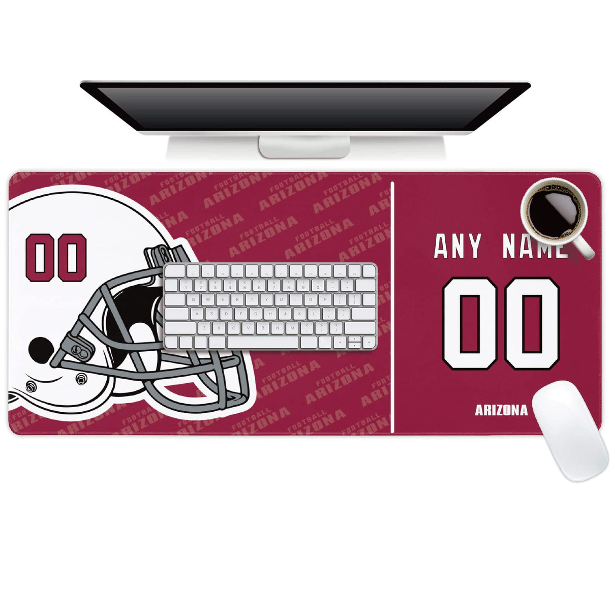 Arizona Mouse Pad Custom any Name and Number Desk Pad for Men Women Youth Gifts