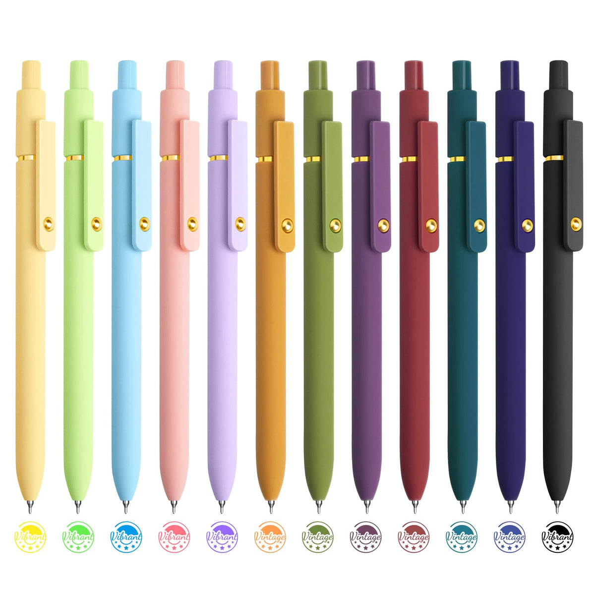 YOXMJDB 12 Pcs Color Pens for Journaling 0.5mm Fine Point Colored Gel Ink Pen, Smooth Writing
