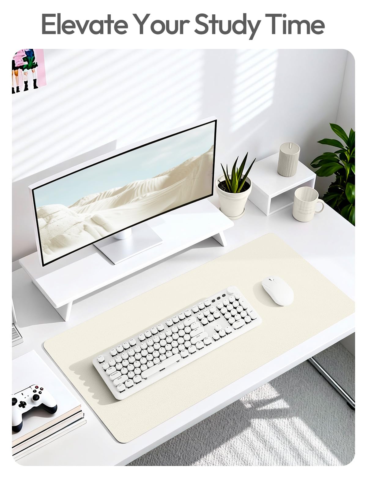 YSAGi Leather Desk Protector, Office Mat, Large Mouse Mat, Non-Slip PU Leather Blotter, Laptop