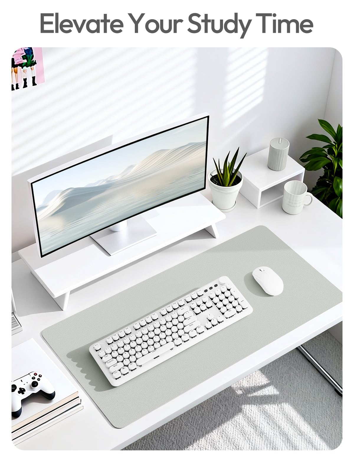 YSAGi Leather Desk Protector, Office Mat, Large Mouse Mat, Non-Slip PU Leather Blotter, Laptop Desk