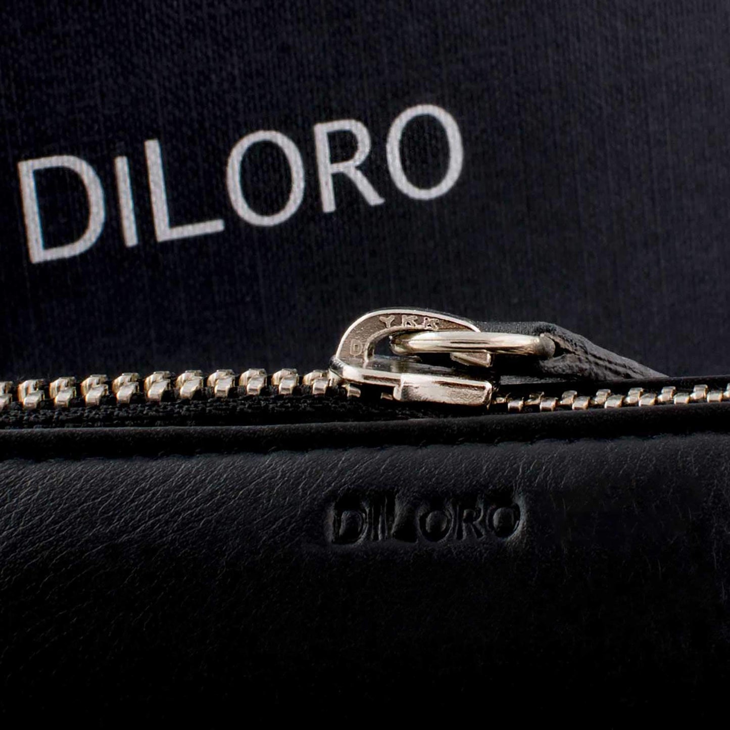 DiLoro Leather Zippered Fountain Ballpoint Rollerball Pens and Pencils Case Holder Pouch Genuine